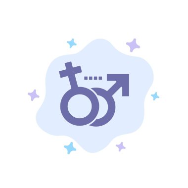 Toplumsal Cinsiyet, Erkek, Kadın, Soyut Bulut Backgro Sembol Mavi Simge