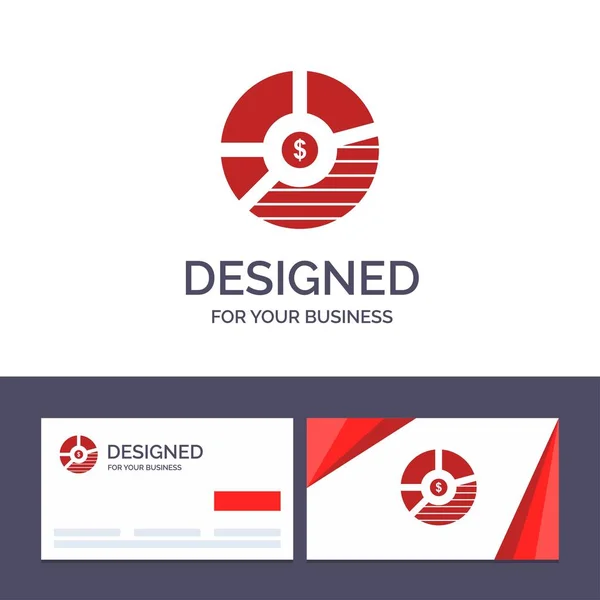 Креативна візитна картка та шаблон логотипу Діаграма, аналіз, панель, B — стоковий вектор