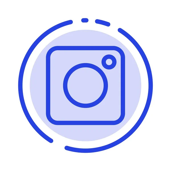 相机， Instagram， 照片， 社交蓝点线图标 — 图库矢量图片