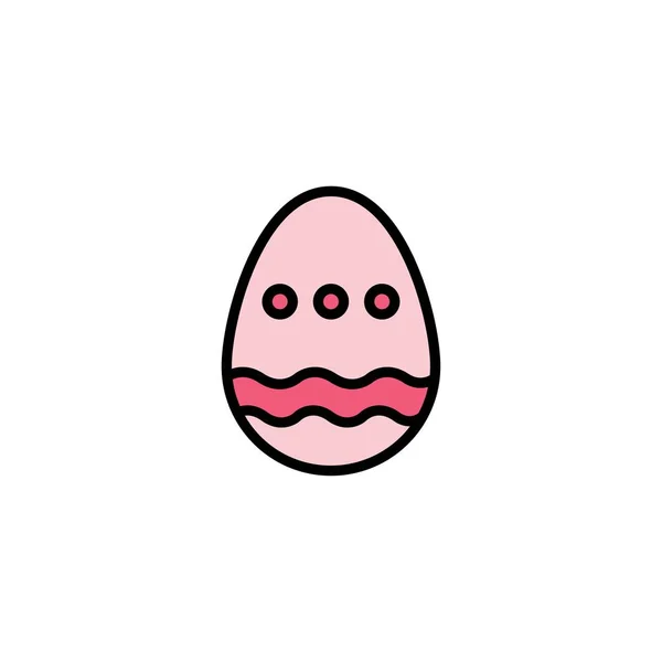 Dekorasyon, Paskalya, Paskalya Yumurtası, Yumurta İş Logo Şablonu. Düz — Stok Vektör
