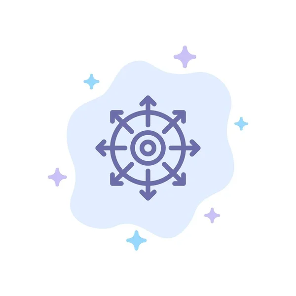 Target, Point, Achieve, Success Blue Icon on Abstract Cloud Retour — Image vectorielle