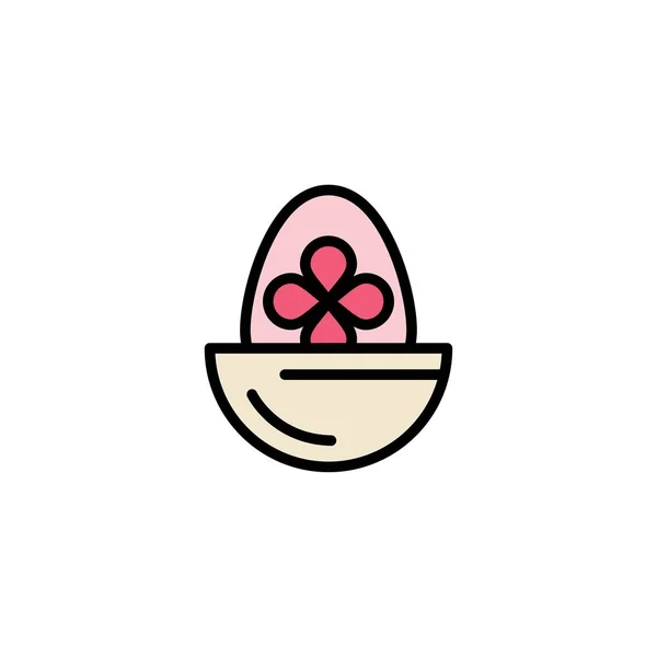 Варене, варене яйце, Великдень, яйце, харчовий бізнес-логотип шаблону. Fl — стоковий вектор