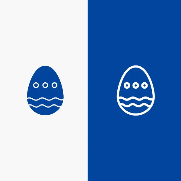 Décoration, Pâques, Œuf de Pâques, Ligne d'œufs et Glyphe Icône solide Bl — Image vectorielle