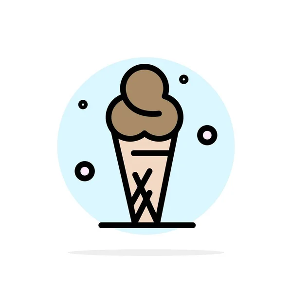 Helado, Crema, Hielo, Cono Resumen Círculo Fondo Flat colo — Vector de stock