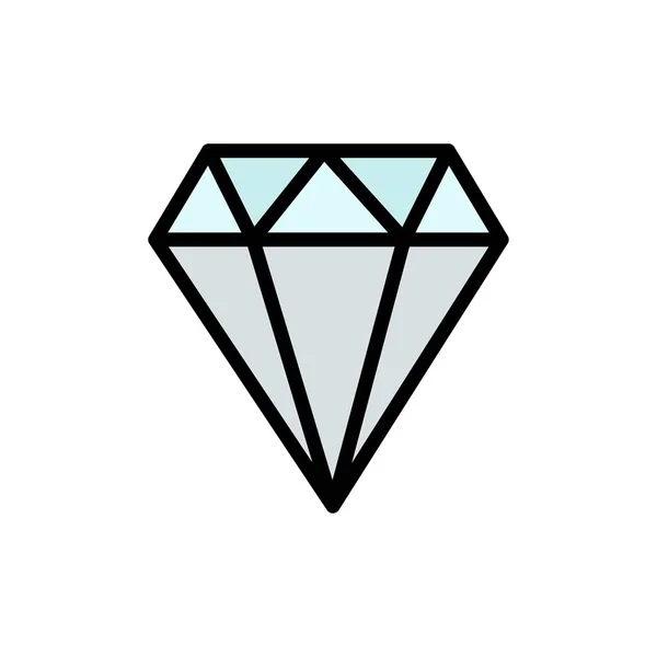 Diamante, Joya, Joyería, Gam Flat Color Icono. Vector icono banne — Archivo Imágenes Vectoriales