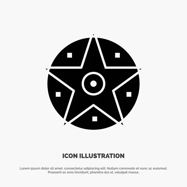 Pentacle, Satanique, Projet, Icône de Glyphe Noir Solide Étoile — Image vectorielle