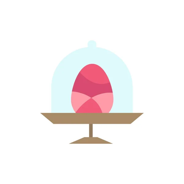 Δίσκος, αυγό, φαγητό, Πάσχα επίπεδη χρώμα Icon. Διανυσματικό εικονίδιο banner TEM — Διανυσματικό Αρχείο
