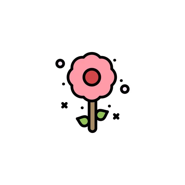 Квітка, завод, Великдень, святковий логотип бізнес-шаблон. Плоский коло — стоковий вектор