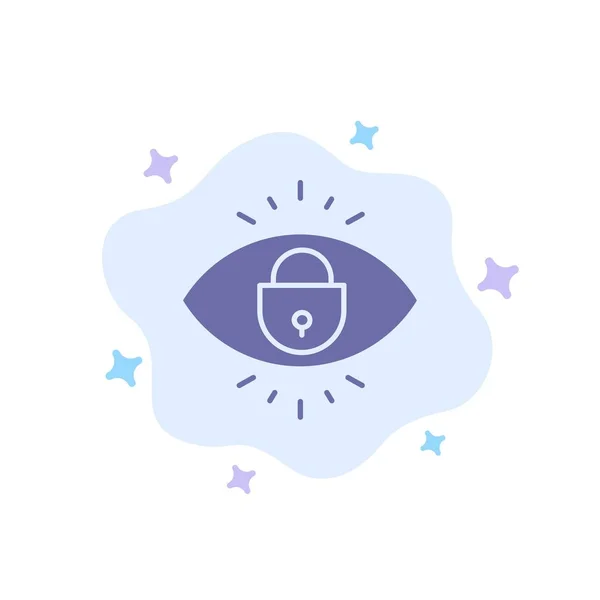 Ojo, Internet, Seguridad, Bloquear icono azul en la nube abstracta Backgr — Vector de stock