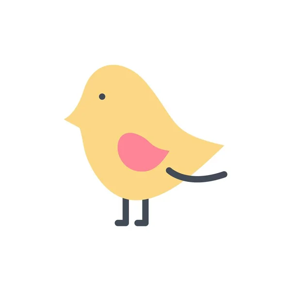 Птица, Пасха, Икона Плоского Цвета. Векторный иконный баннер — стоковый вектор
