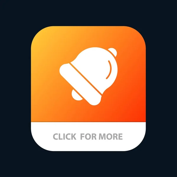 Alarme, Bell, Bouton d'application mobile Éducation. Glyphe Android et IOS — Image vectorielle