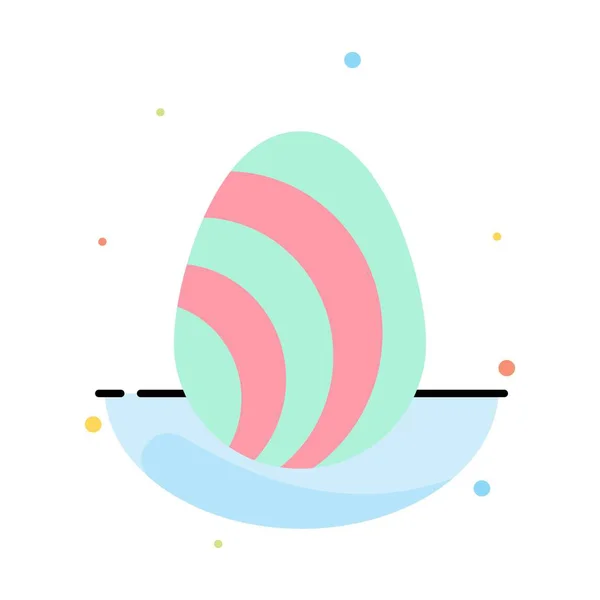 Αυγό, Πάσχα, φύση, άνοιξη αφηρημένο επίπεδη χρώμα εικονίδιο πρότυπο — Διανυσματικό Αρχείο
