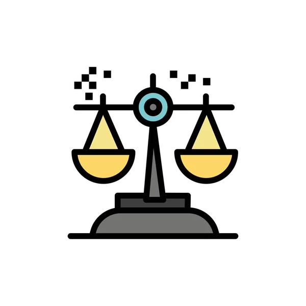 Escolha, Conclusão, Tribunal, Julgamento, Law Flat Color Icon. Vecto. — Vetor de Stock