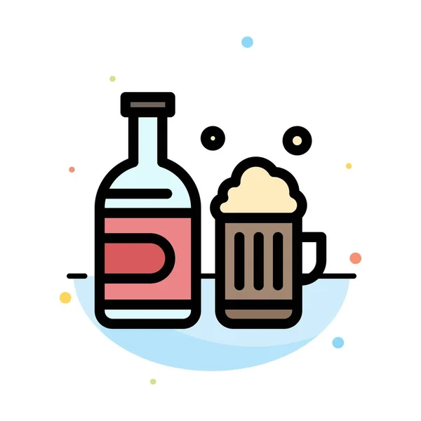 Butelka, piwo, Puchar, Kanada streszczenie płaski kolor ikona szablon — Wektor stockowy