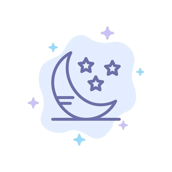 Luna, Nube, Meteo icona blu su sfondo astratto nuvola — Vettoriale Stock