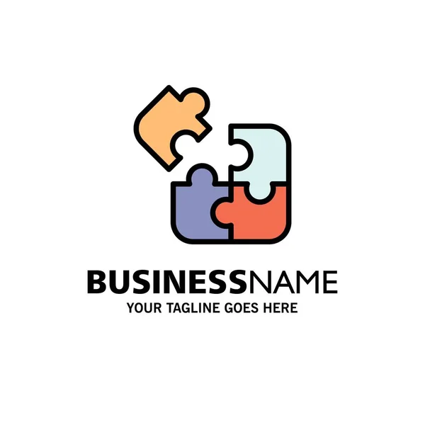 Business, Game, Logic, Puzzle, Square Business Logo Template. Fl — Stock Vector