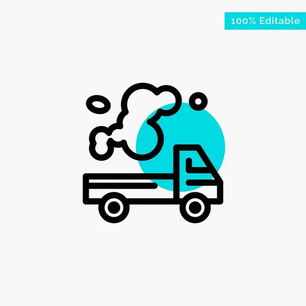 Automobile, Camion, Emission, Gaz, Pollution turquoise point culminant — Image vectorielle