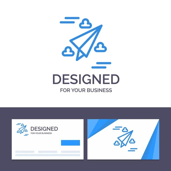 Creative Business Card and Fly Web, Design, Paper, Fly — стоковый вектор