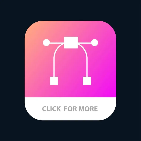 Design, Gráfico, Ferramenta Mobile App Botão. Android e IOS Glyph V — Vetor de Stock