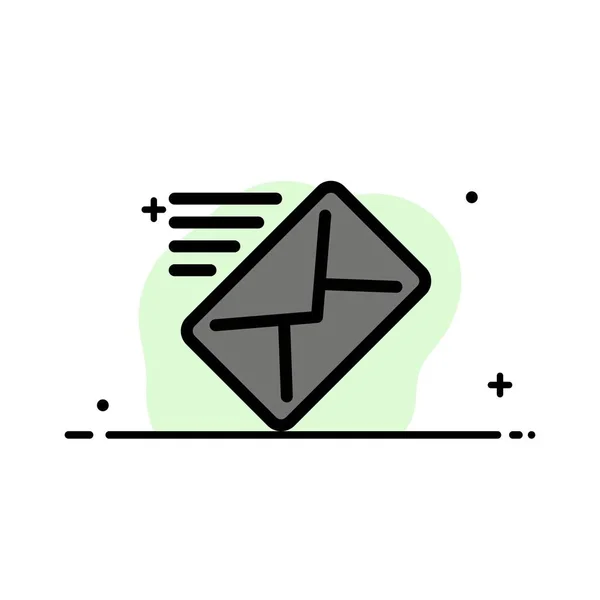 E-mail, poczta, wiadomość, wysłane biznes płaska linia wypełniona ikona Vecto — Wektor stockowy