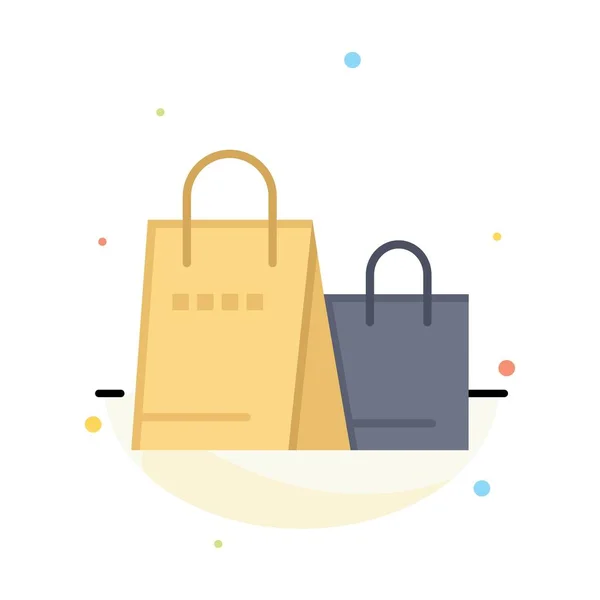 Bolso, Bolso, Compras, Tienda Plantilla de icono de color plano abstracto — Vector de stock