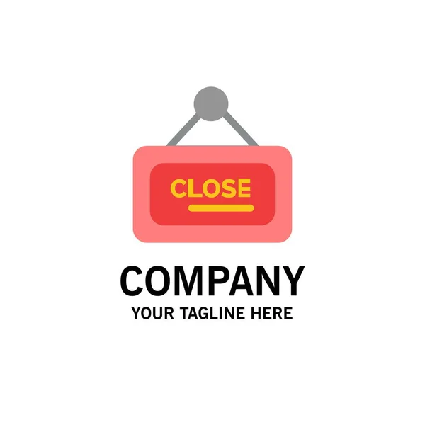 Marketing, bord, teken, sluit bedrijfs logo sjabloon. Platte kleur — Stockvector