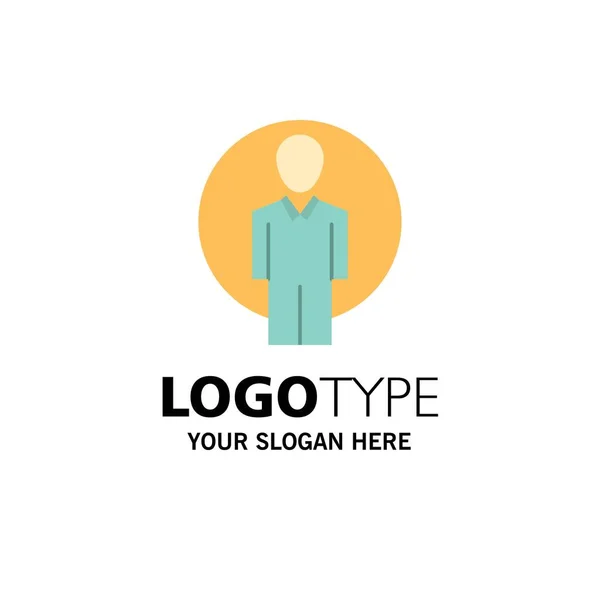 User, Id, Login, Image Business Logo Template. Flat Color — Stock Vector