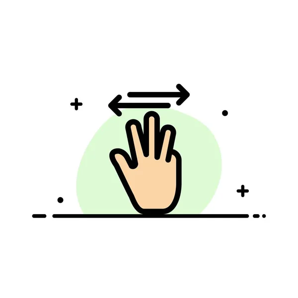 Hand, hand markör, upp, vänster, höger Business Flat line fylld IC — Stock vektor