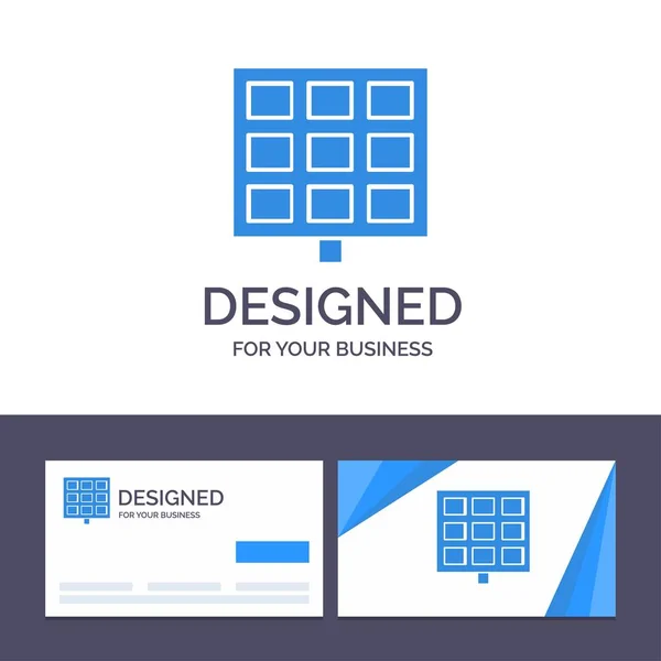 Kreative Visitenkarte und Logo-Vorlage Panel, Solar, konstruieren — Stockvektor