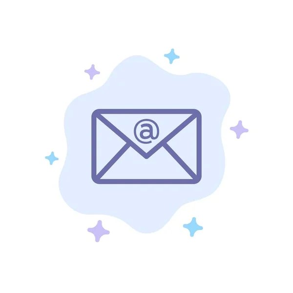 Email, Caixa de entrada, Mail Blue Icon no fundo da nuvem abstrata — Vetor de Stock