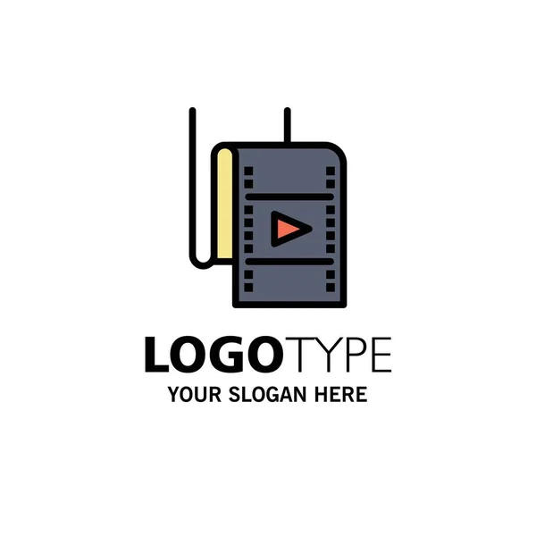 Film, Movie, Studio, Theatre Business Logo Template. Flat Color — Stock Vector