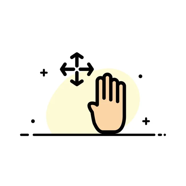 Hand, Hand Cursor, Up, Hold  Business Flat Line Filled Icon Vect — Stock Vector