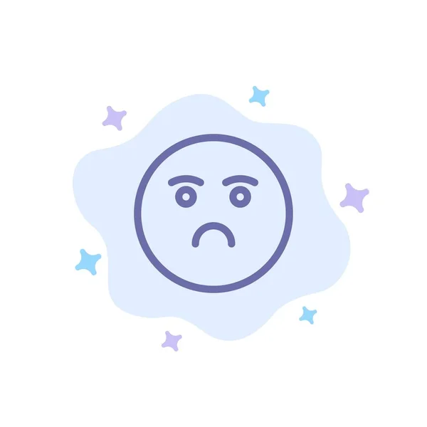 Emojis, Emotion, Feeling, Sad Blue Icon on Abstract Cloud Backgr