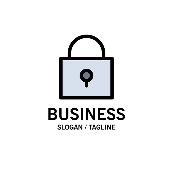 Twitter, Lock, Locked Business Logo Template. Colore piatto — Vettoriale Stock