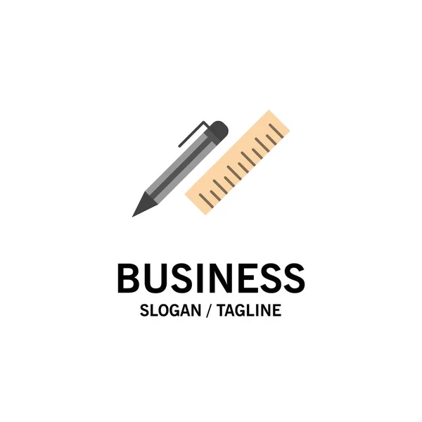 Pen, Bureau, organisator, potlood, liniaal, leveringen bedrijfs logo Temp — Stockvector