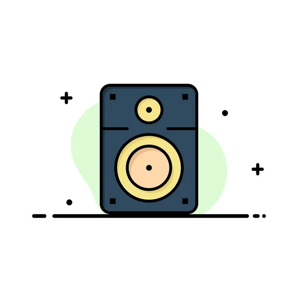 Haut-parleur, Loud, Musique, Education Business Flat Line Filled Icon — Image vectorielle