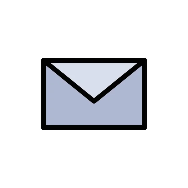 Email, Mail, Message Flat Color Icon. Banner icono vectorial Templa — Archivo Imágenes Vectoriales