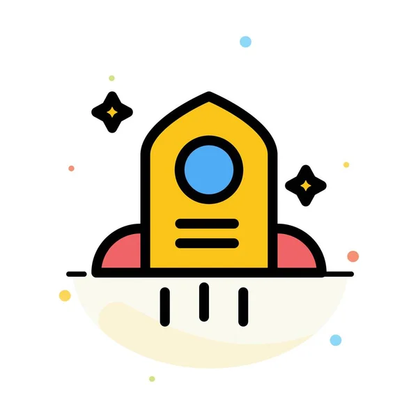 Plantilla de icono de color plano abstracto astronómico, cohete, espacio — Vector de stock