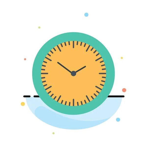 Time, Watch, Minutes, Timer Abstrated Flat Color Icon Template — стоковый вектор