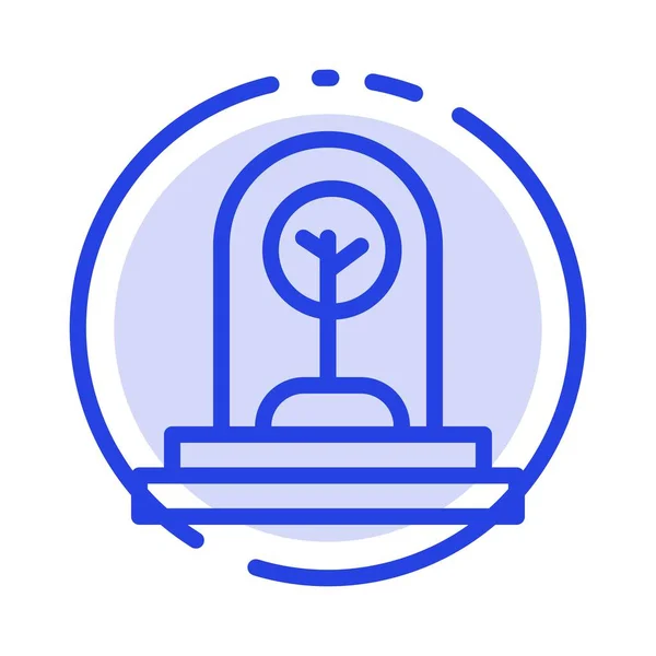 Icono de línea de puntos azules, Negocios, Crecimiento, Nueva, Planta — Vector de stock