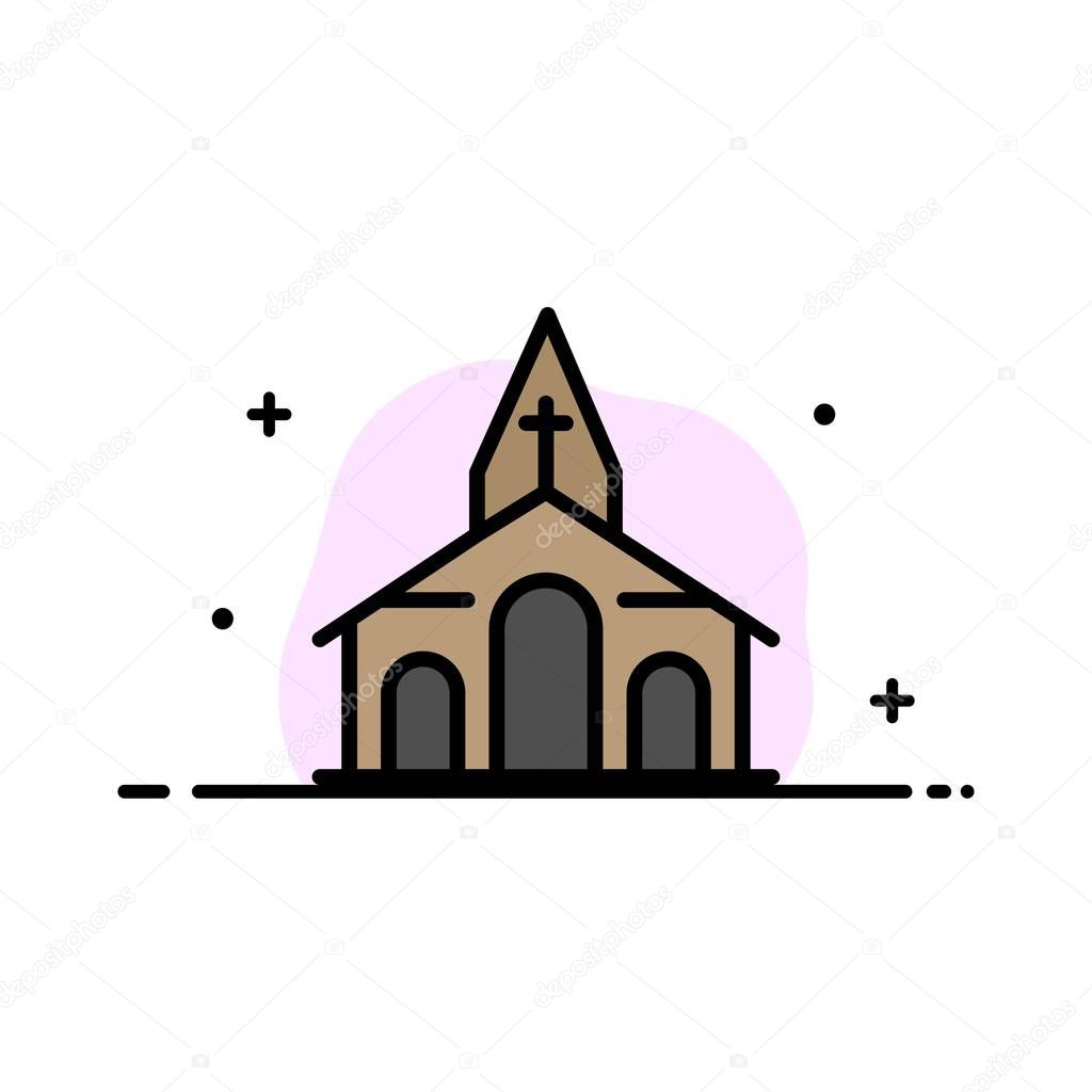 Building, Christmas, Church, Spring  Business Flat Line Filled I