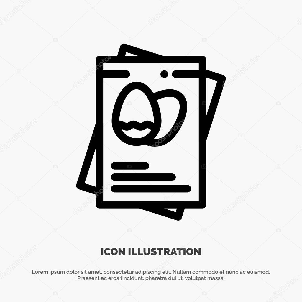 Passport, Egg, Eggs, Easter Line Icon Vector