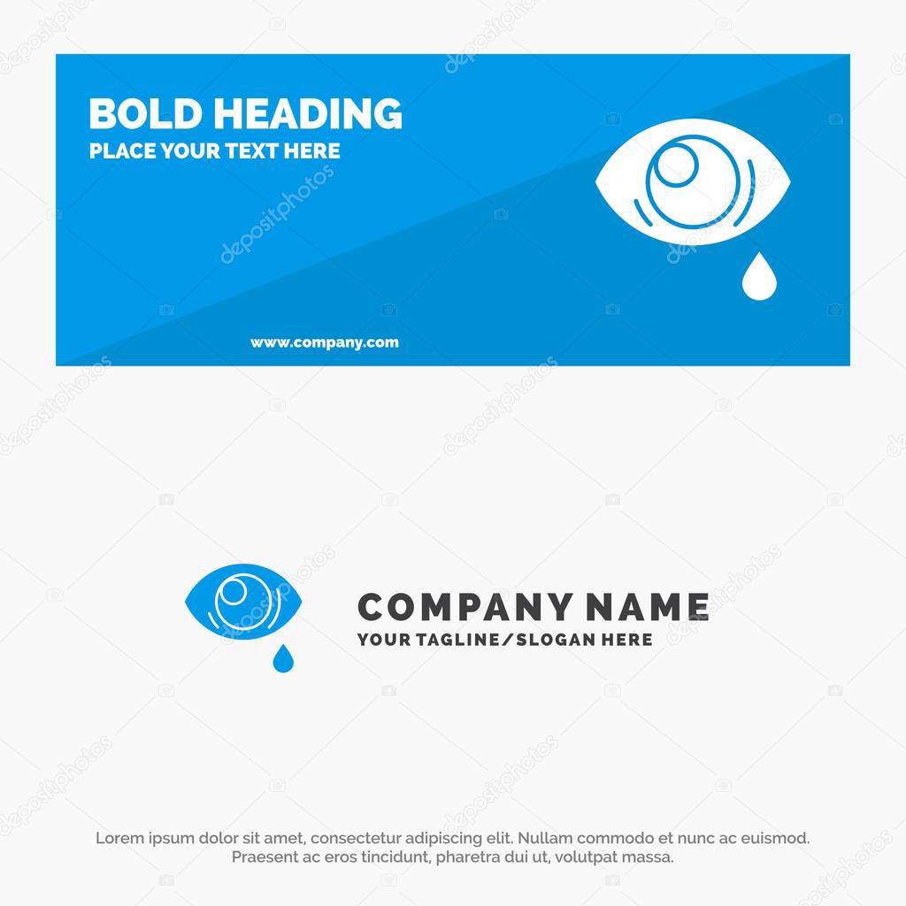 Eye, Droop, Eye, Sad SOlid Icon Website Banner and Business Logo