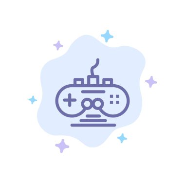 Denetleyici, Oyun, Oyun Kumandası, Gamepad Blue Icon on Abstract