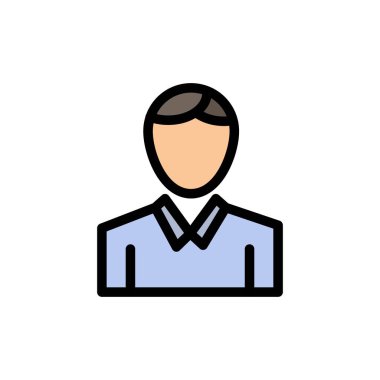 Hesap, Insan, İnsan, Kişi Düz Renk Simgesi. Vektör simgesi afiş