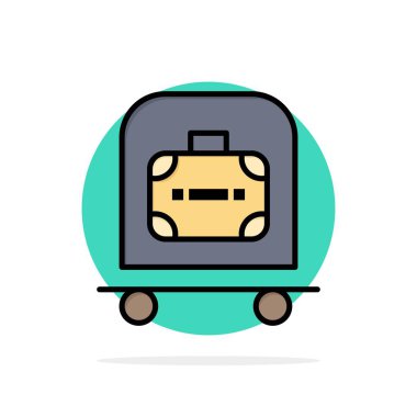 Otel, Bagaj, Tramvay, Çanta Soyut Daire Arka Plan Düz col