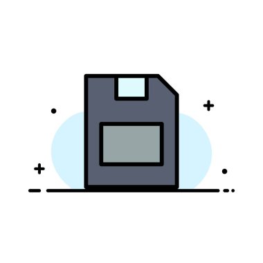 Kart, Bellek Kartı, Depolama, Veri İş Düz Hat Dolu Simge