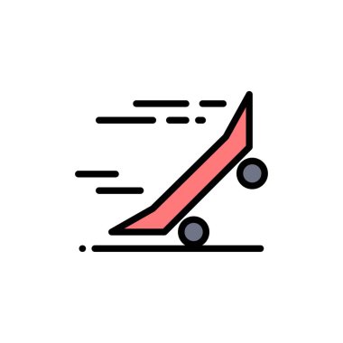 Hızlı, Ride, Binicilik, Kaykay, Kaykay Düz Renk Simgesi. Vec