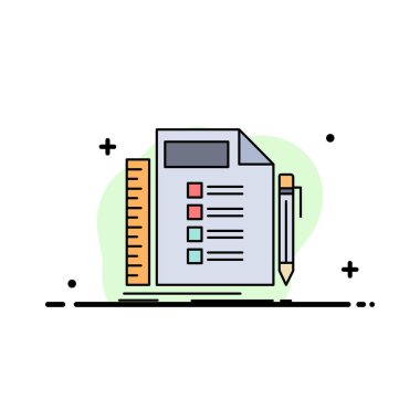 İş, liste, plan, planlama, görev Düz Renk Simgesi Vektör