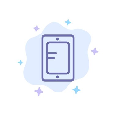 Mobil, Online, Çalışma, Soyut Bulut Backgr Okul Mavi Simge